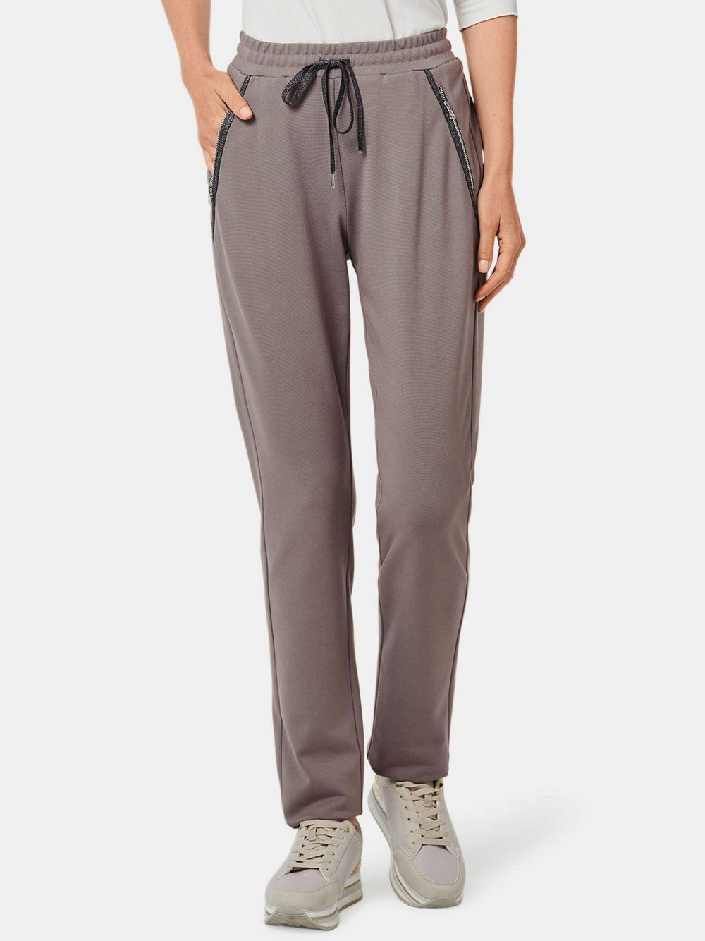 Goldner Stoffhose Damen Polyamid grün, 50