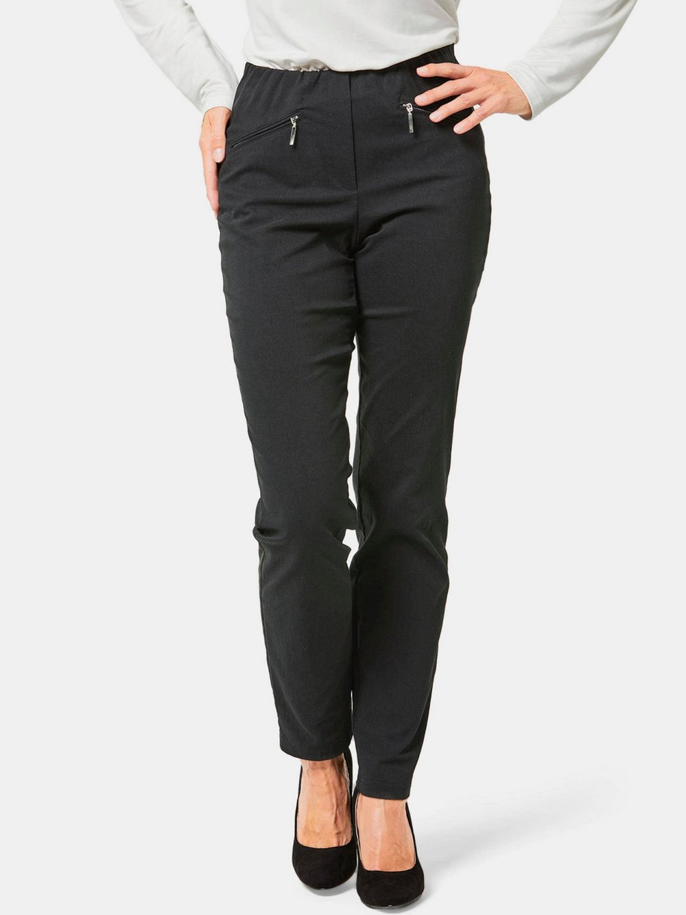 Goldner Stretchhose LOUISA Damen Polyamid schwarz, 46