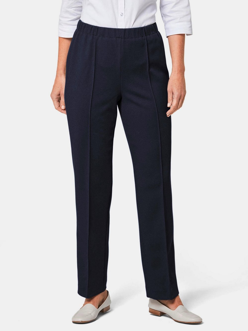 Thumbnail - Goldner Rippenhose Damen blau, 52