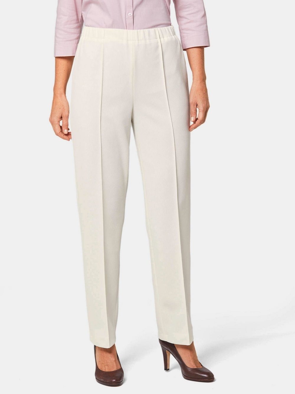 Goldner Rippenhose Damen weiß, 44