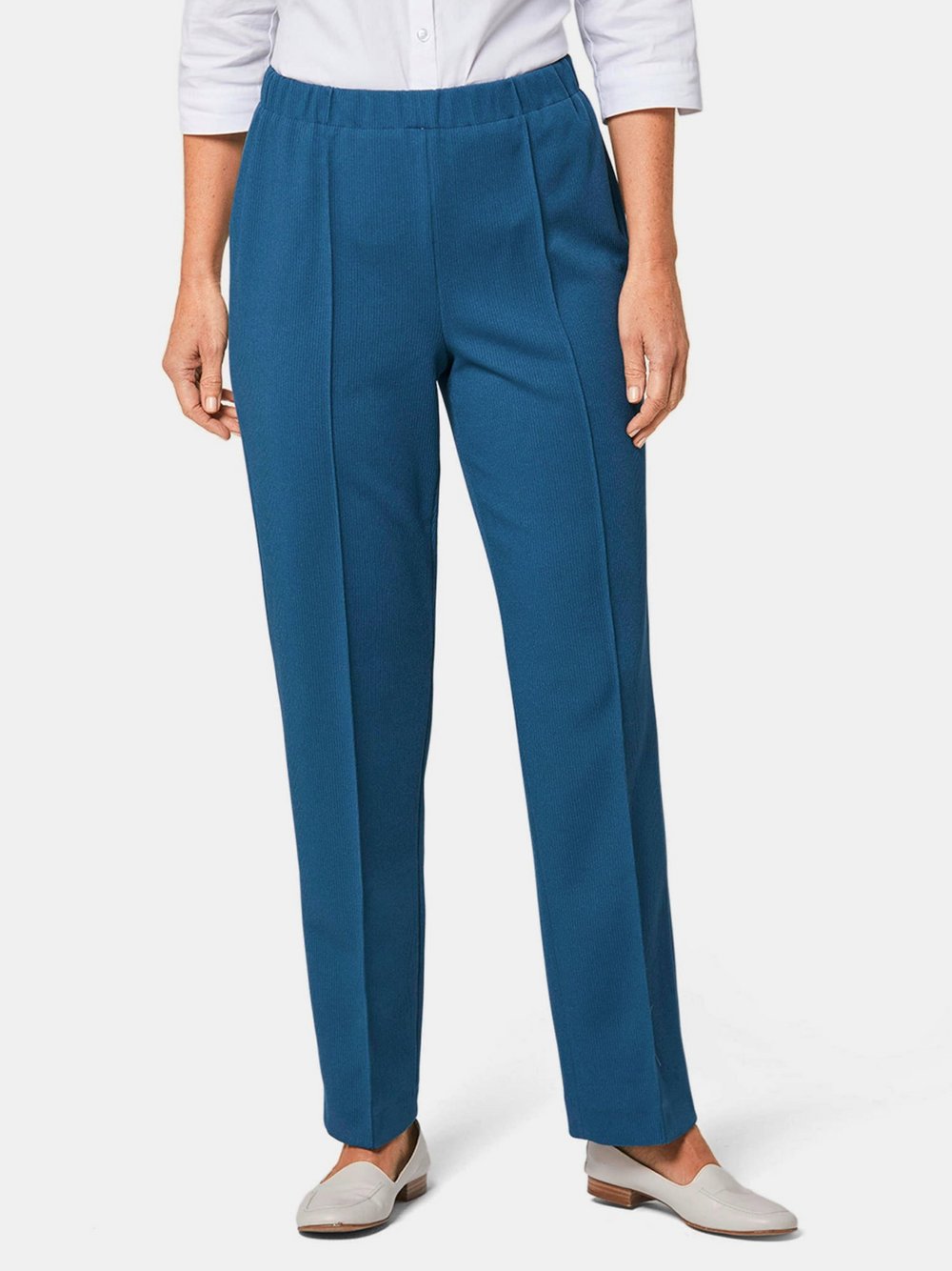 Goldner Rippenhose Damen blau, 38