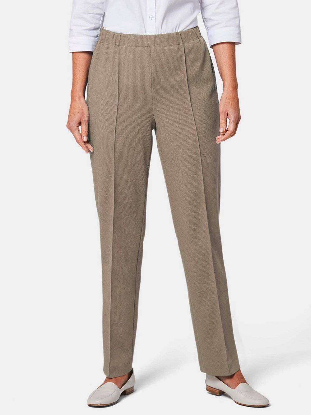 Goldner Rippenhose Damen braun, 38