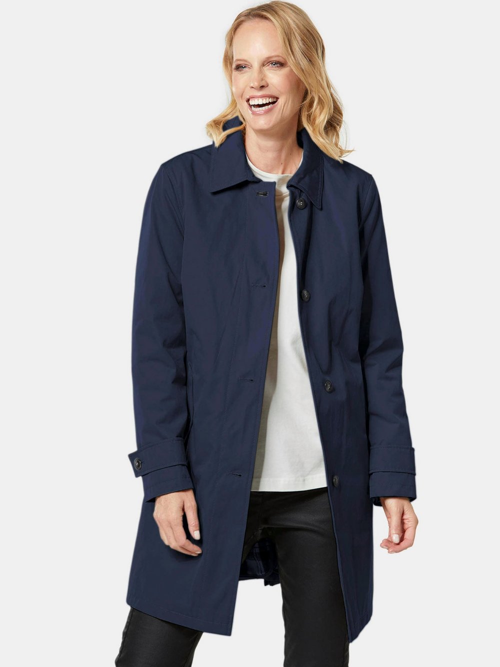 Goldner Alljahresmantel Damen Polyamid blau, 40