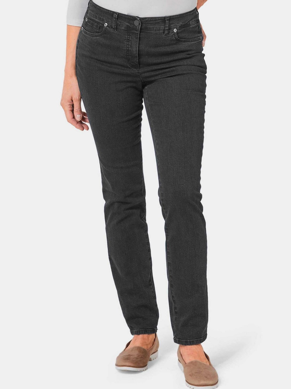 Goldner Super-Stretch-Jeans Damen Baumwolle grau, 46