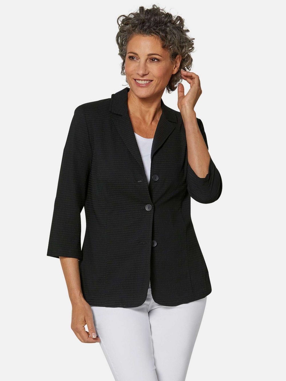 Goldner Blusenblazer Damen Baumwolle schwarz, 40