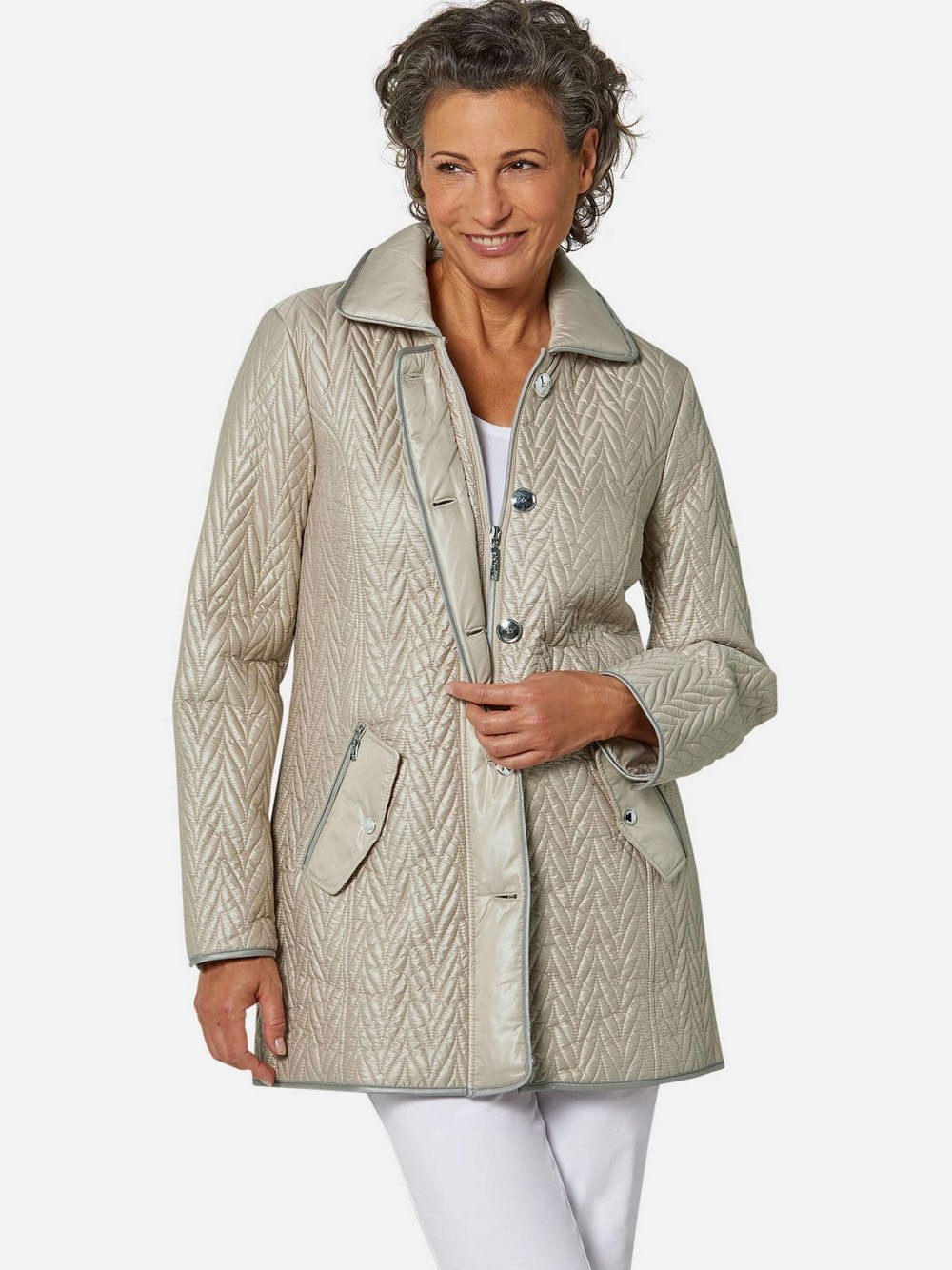Goldner Longsteppjacke Damen beige, 46