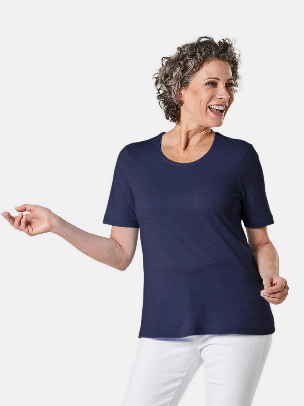 Goldner T-Shirt Damen Baumwolle blau, 42