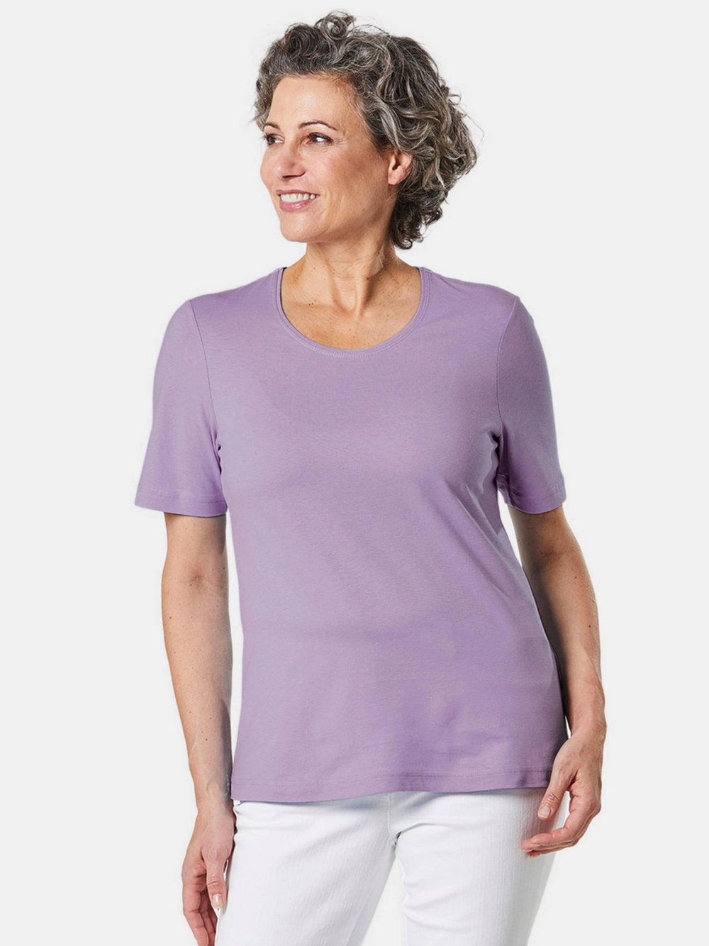Goldner T-Shirt Damen Baumwolle lila, 46