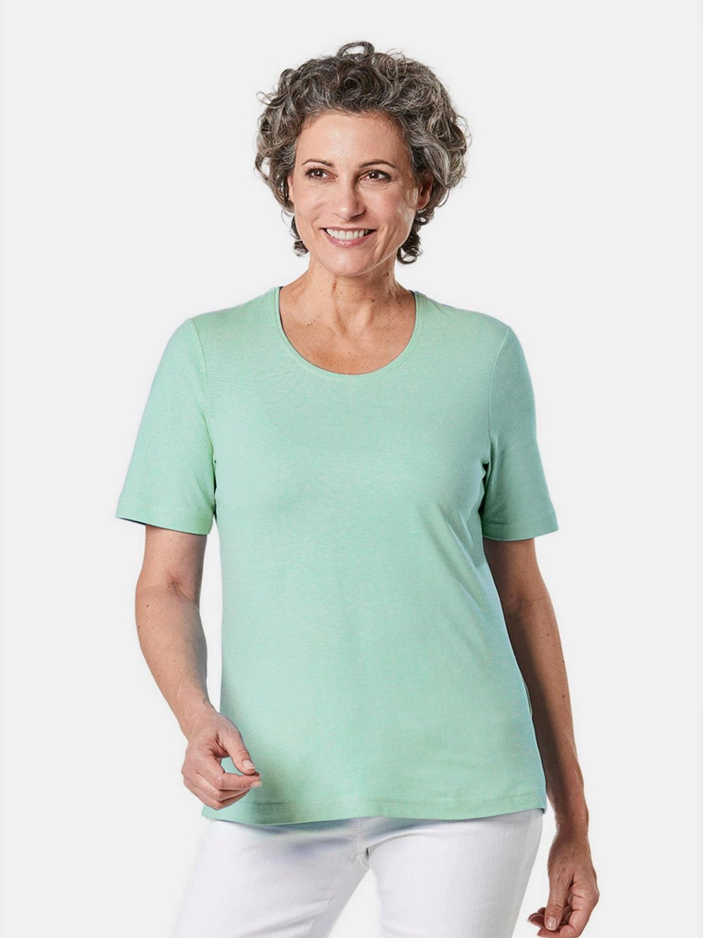 Goldner T-Shirt Damen Baumwolle grün, 38