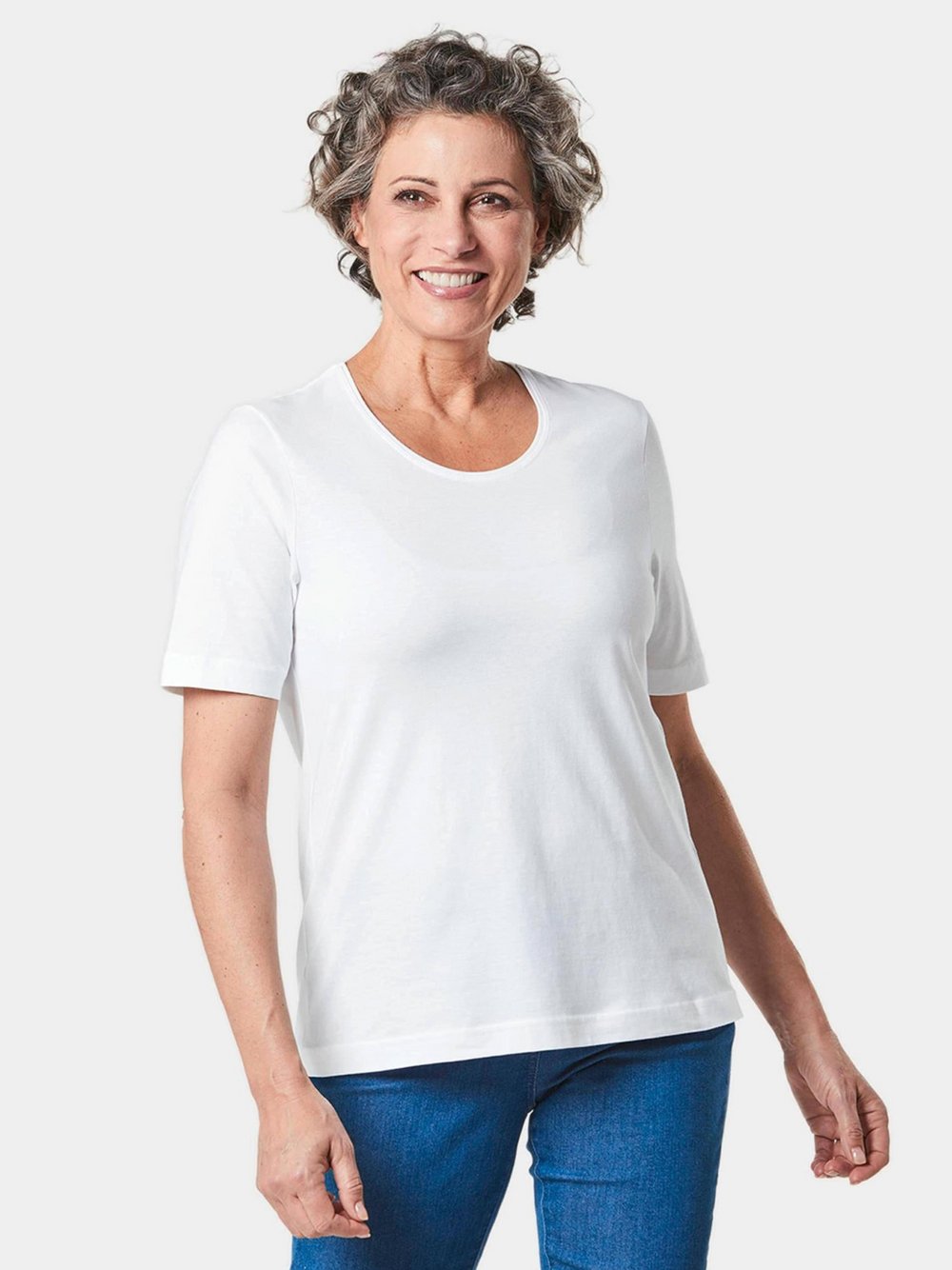 Goldner T-Shirt Damen Baumwolle weiß, 40