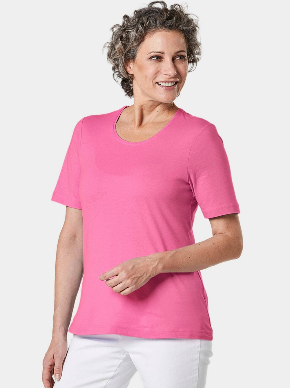 Goldner T-Shirt Damen Baumwolle rosa, 54
