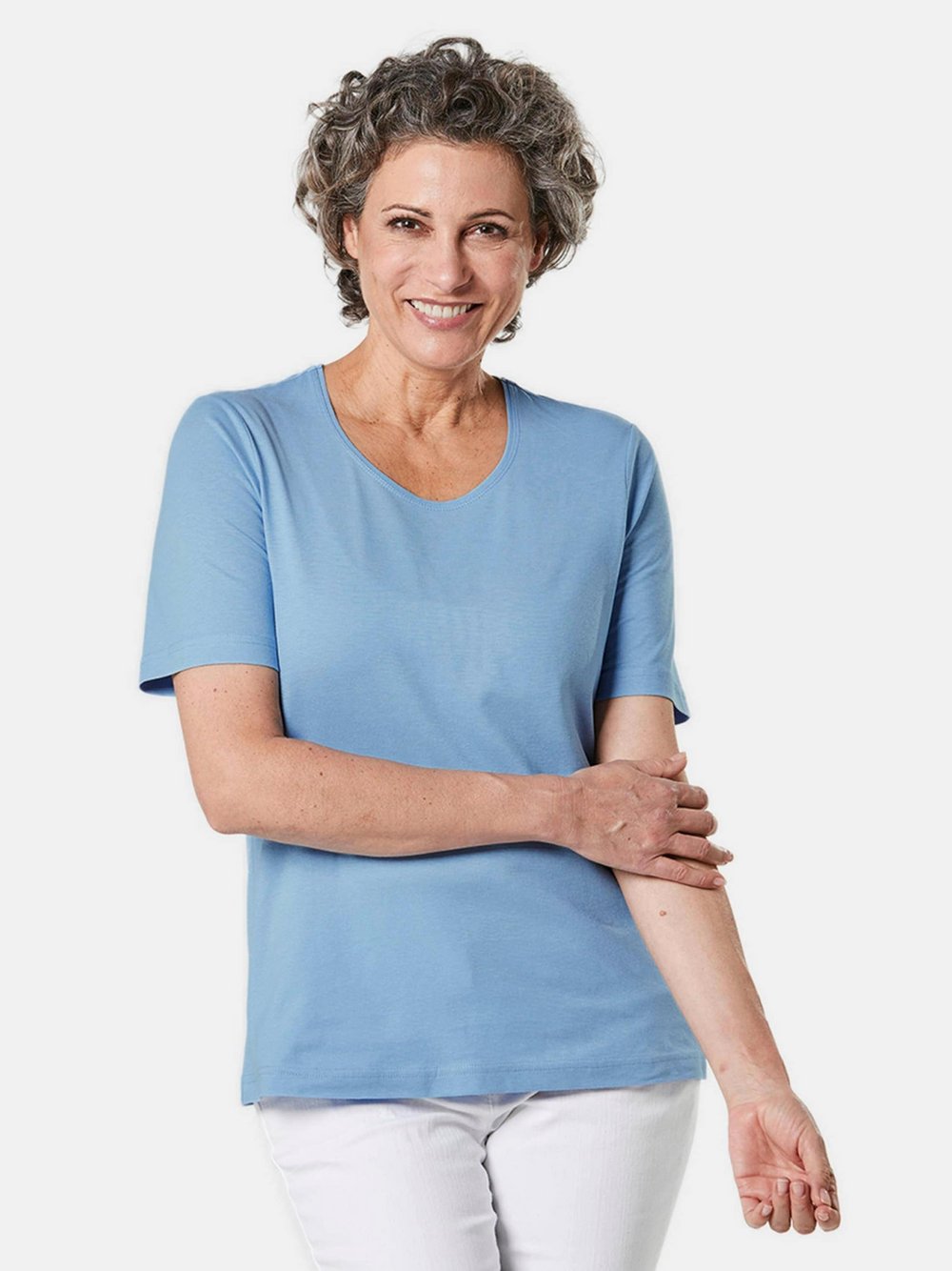 Goldner T-Shirt Damen Baumwolle blau, 52