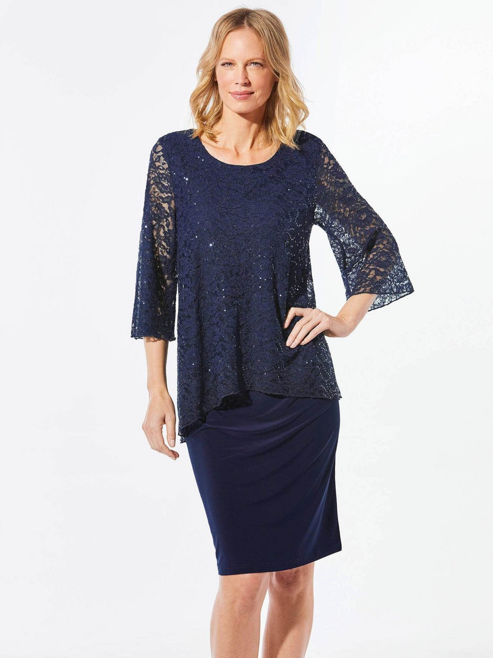 Goldner Kleid Damen Viskose blau, 38
