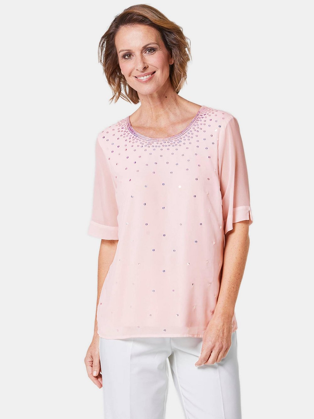 Goldner Bluse Damen rosa, 42