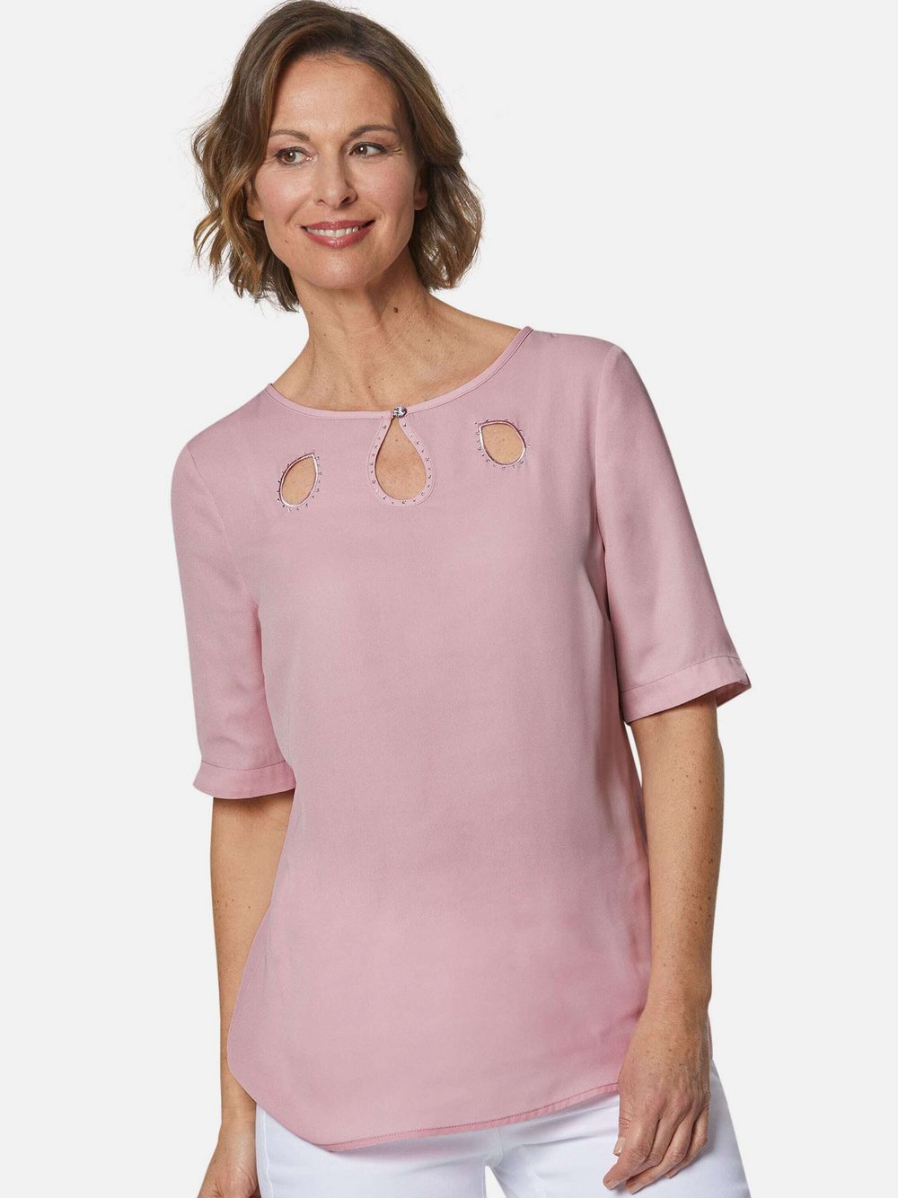 Goldner Bluse Damen rosa, 48