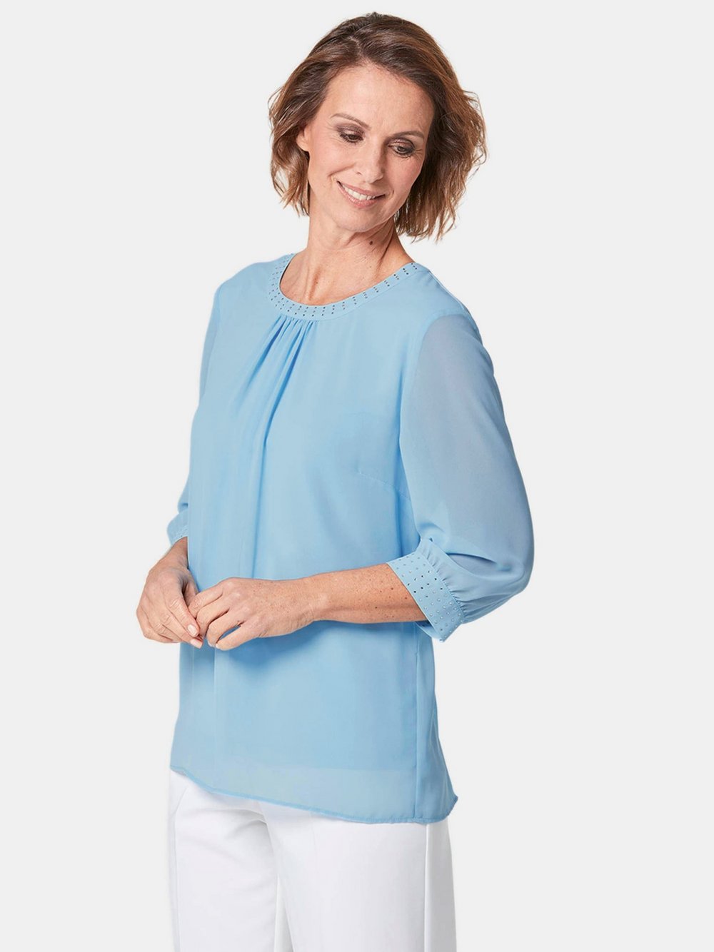 Goldner Bluse Damen blau, 44