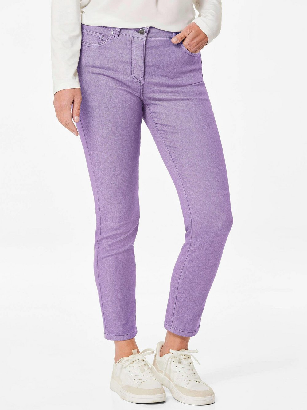 Goldner 7/8-Jeanshose BELLA Damen Baumwolle lila, 46