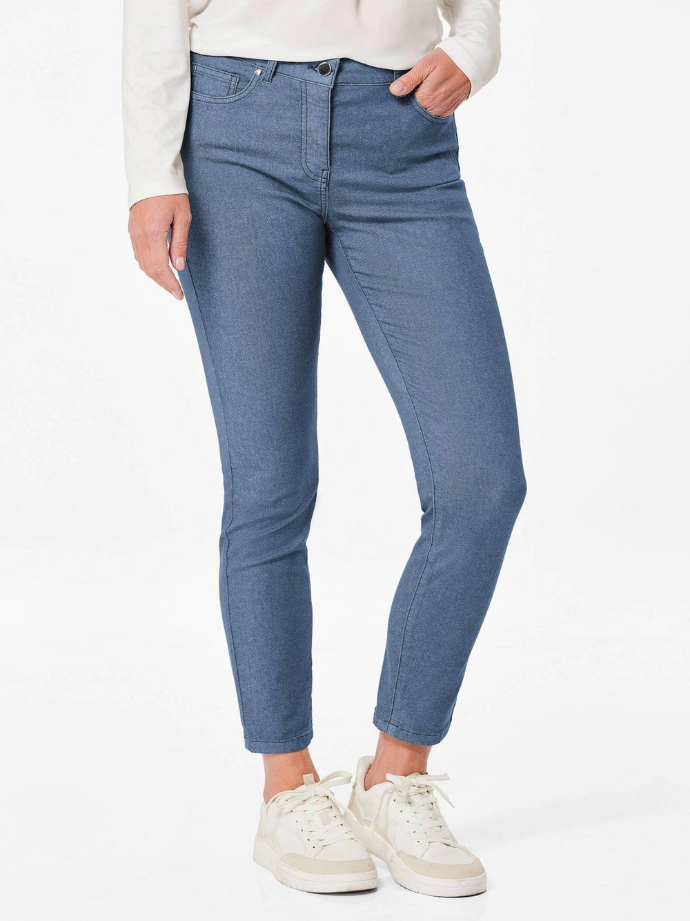 Thumbnail - Goldner 7/8-Jeanshose BELLA Damen Baumwolle blau, 46