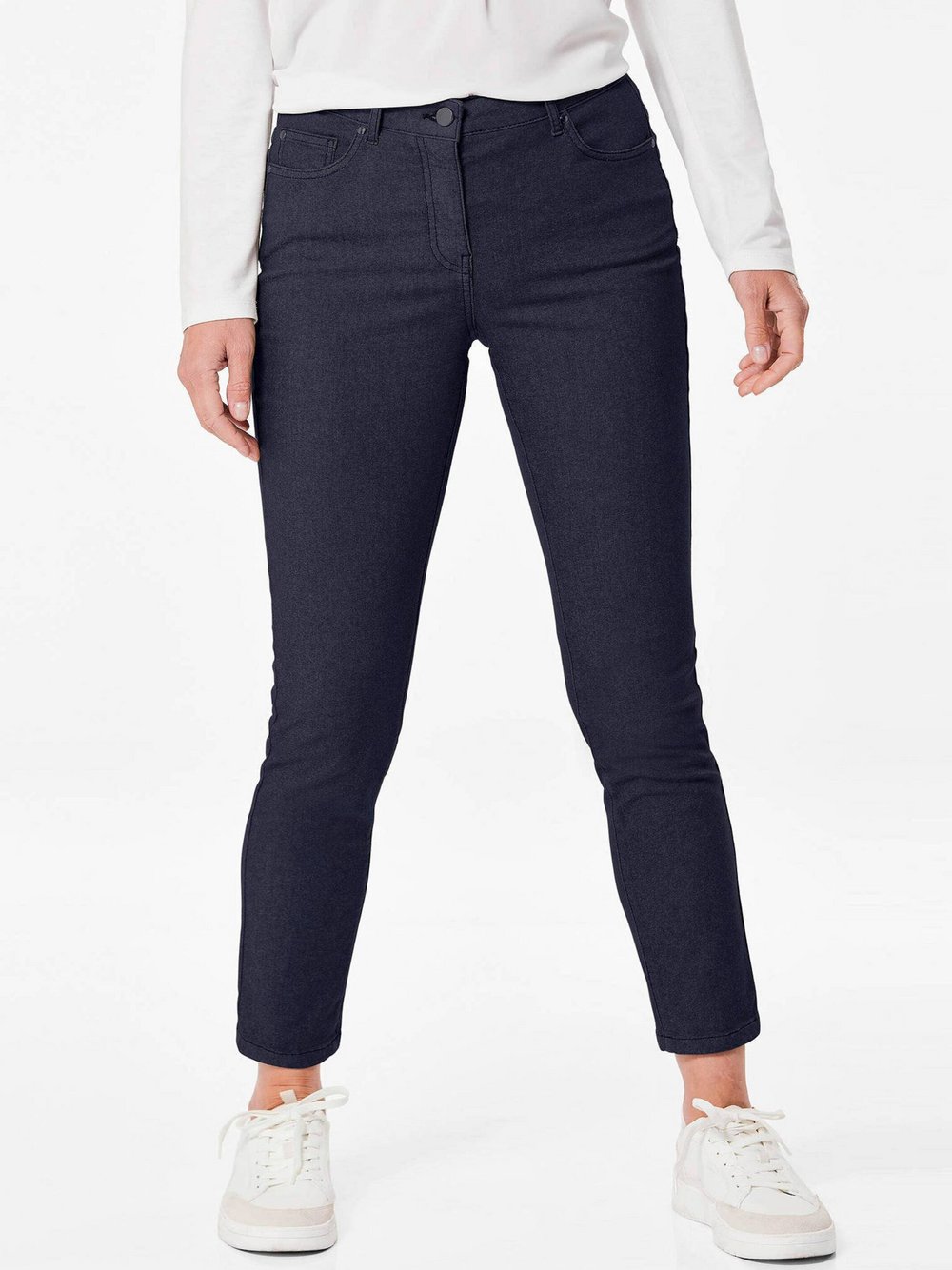 Goldner 7/8-Jeanshose BELLA Damen Baumwolle blau, 44