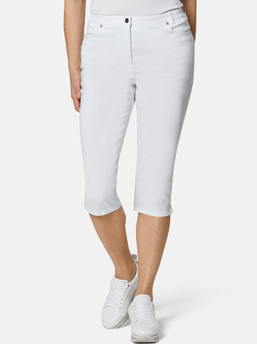 Goldner Capri-Super-Stretch-Hose Carla Damen Viskose weiß, 38