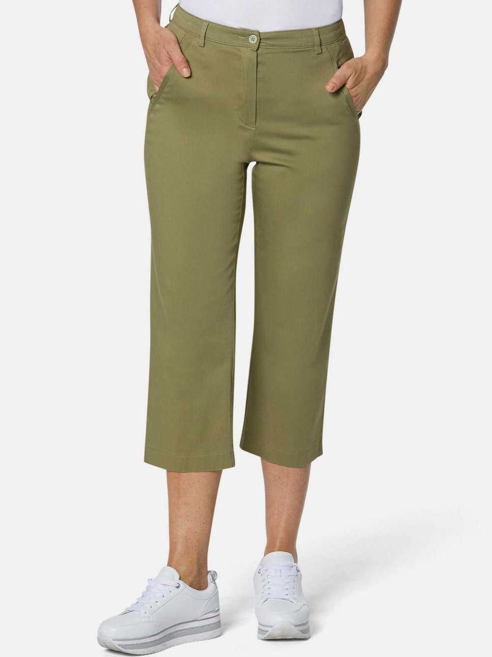 Thumbnail - Goldner Hose Damen Baumwolle grün, 44