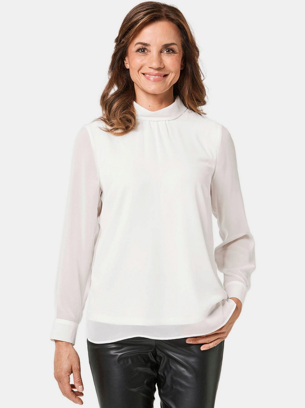 Goldner Bluse Damen weiß, 46
