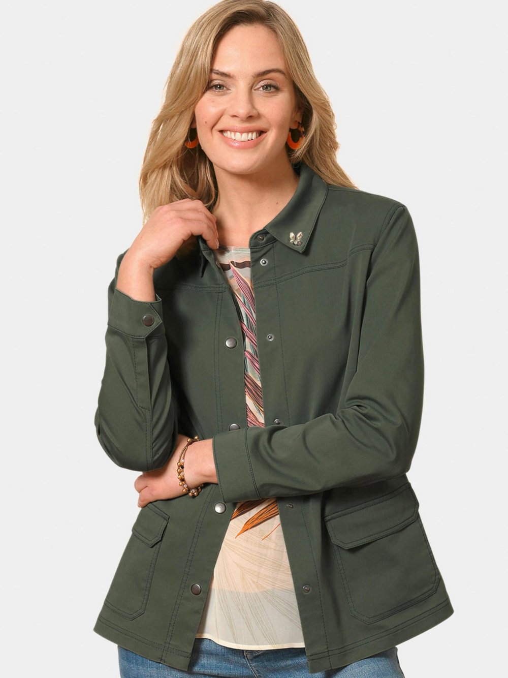 Goldner Jacke Damen Baumwolle grün, 46