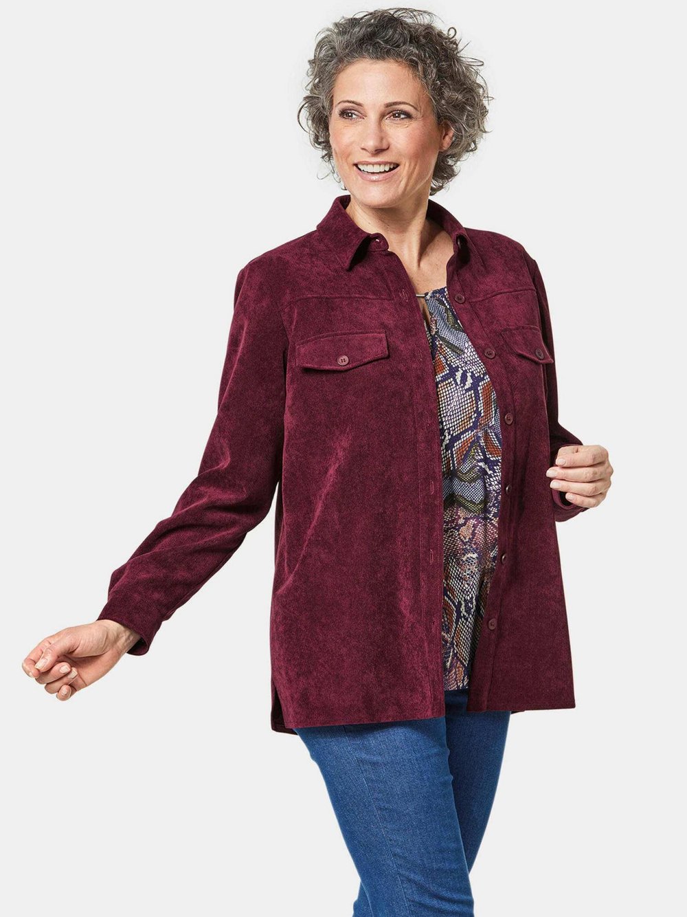 Thumbnail - Goldner Cordjacke Damen lila, 42