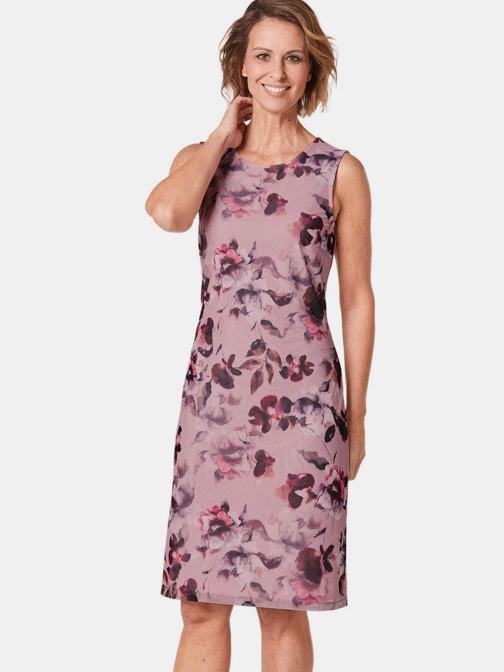 Goldner Kleid Damen lila gemustert, 44