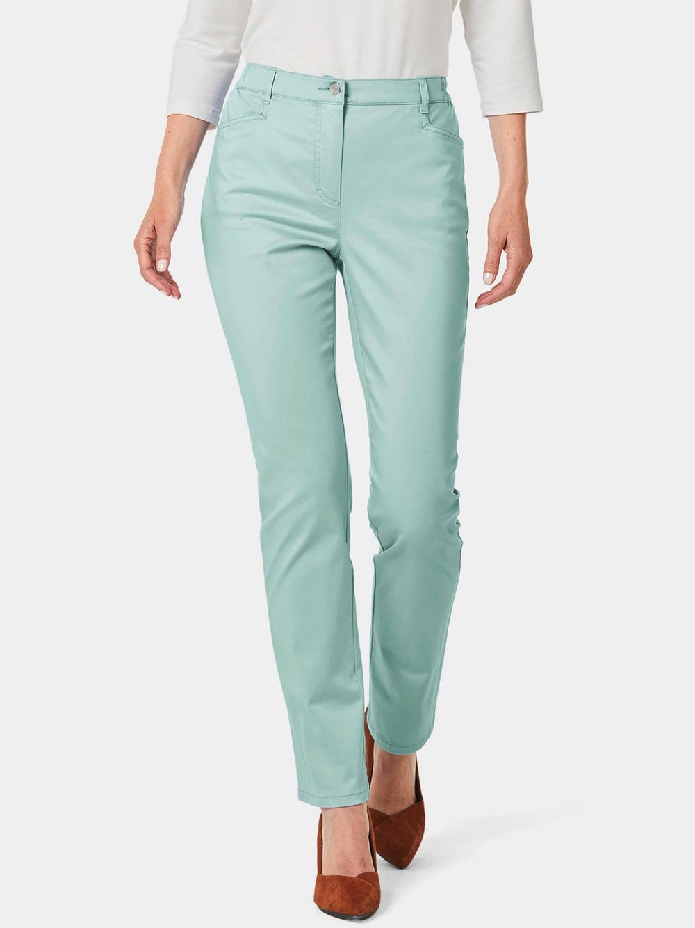 Goldner Baumwollhose CARLA Damen Baumwolle grün, 46