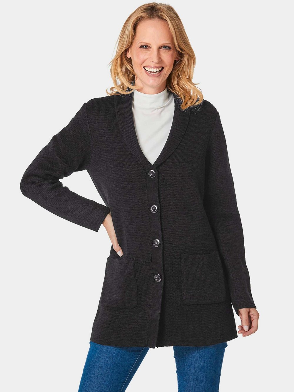 Goldner Strickjacke Damen schwarz, 42