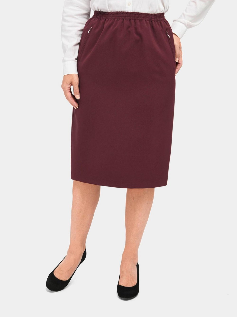 Goldner Reiseschlupfrock Damen rot, 42