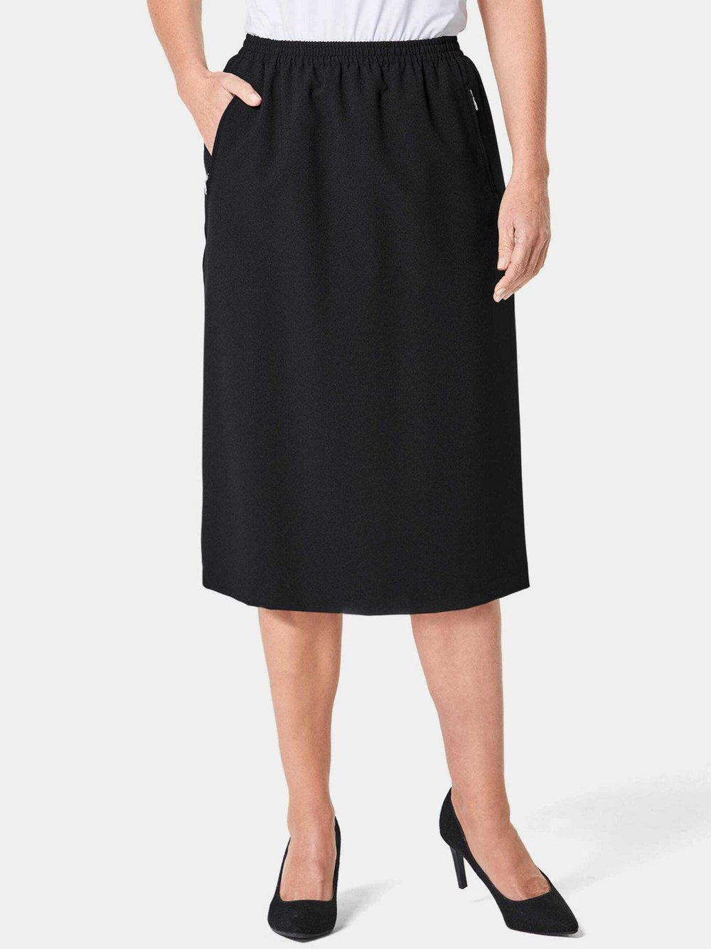 Thumbnail - Goldner Reiseschlupfrock Damen schwarz, 42