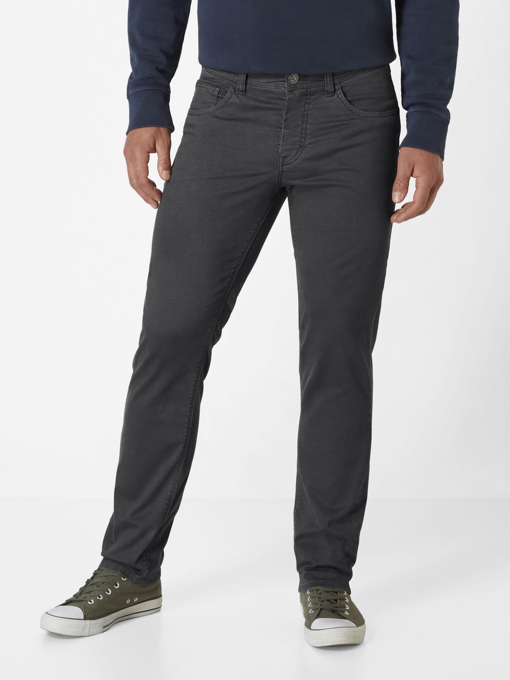 Paddock`s 5-Pocket Hose Herren Baumwolle schwarz strukturiert, 36-32