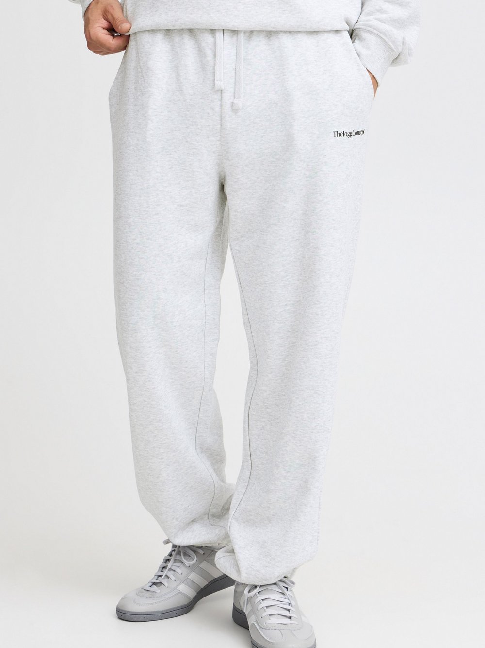 TheJoggConcept. Jogginghose Herren Baumwolle grau, L