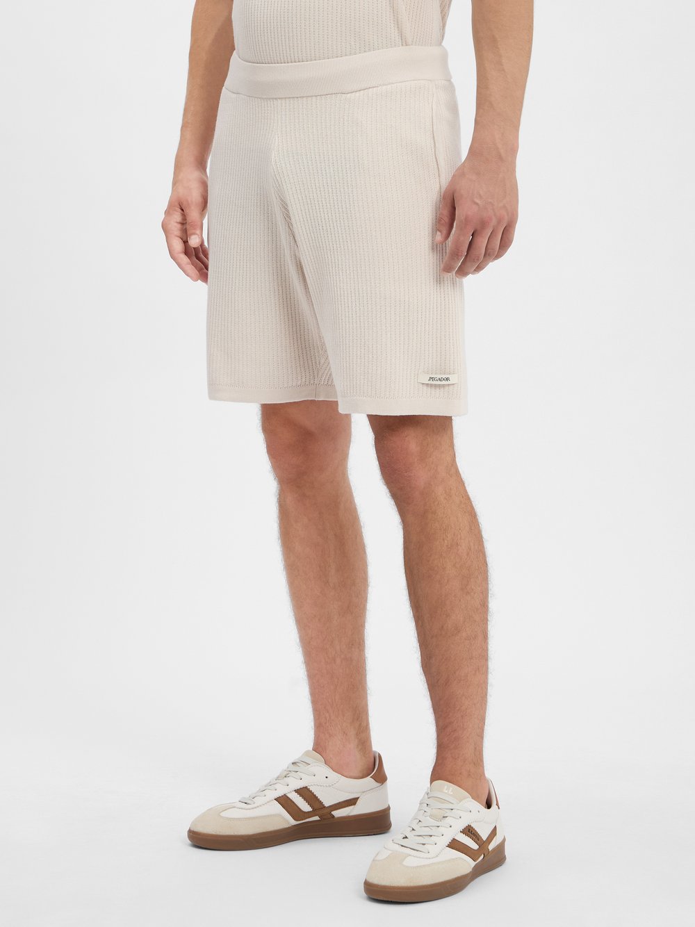 PEGADOR Strickshorts Herren Baumwolle beige, XL