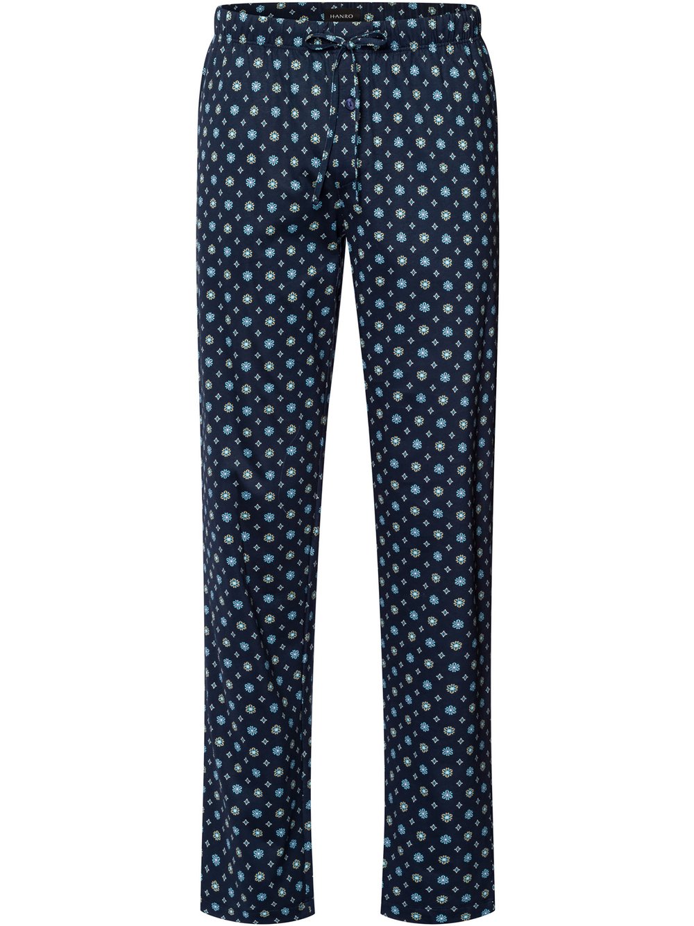 Hanro Pyjamahose  Herren Jersey blau gepunktet, L