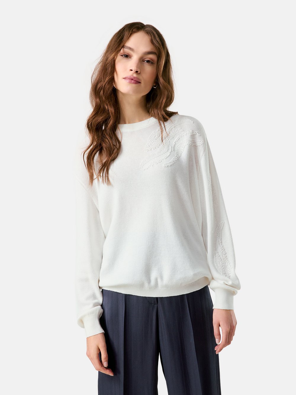 Taifun Pullover Damen Baumwolle weiß, 36