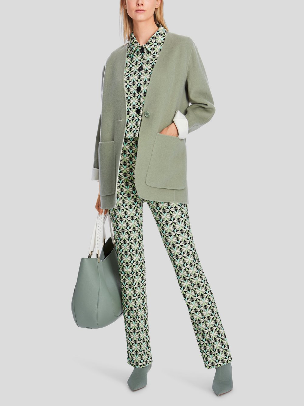 Marc Cain Outdoor-Jacke Damen Wolle grün, 34