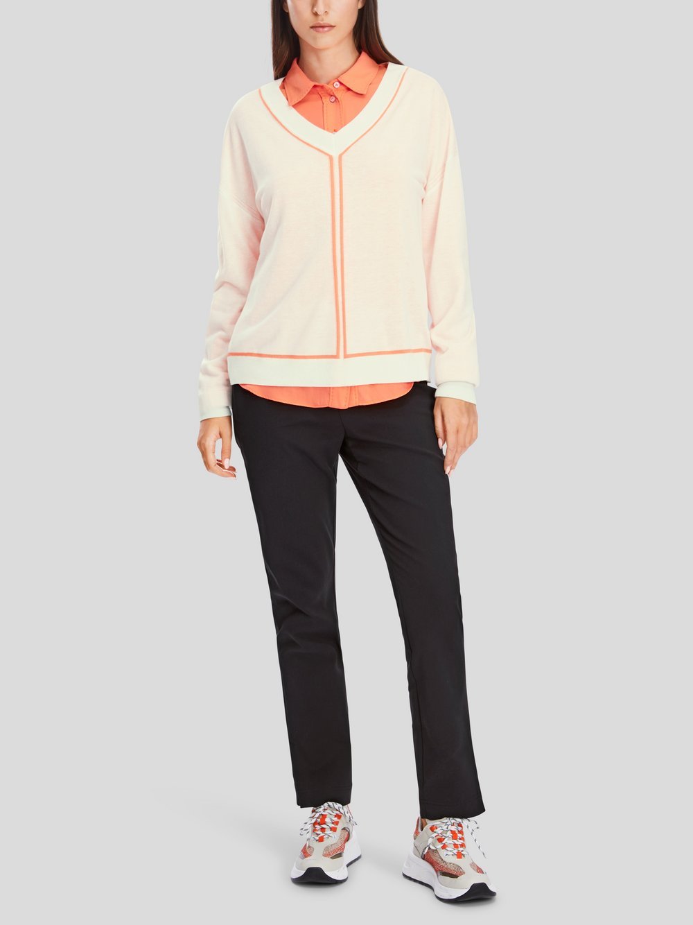 Thumbnail - Marc Cain Pullover Damen Wolle weiß strukturiert, 34