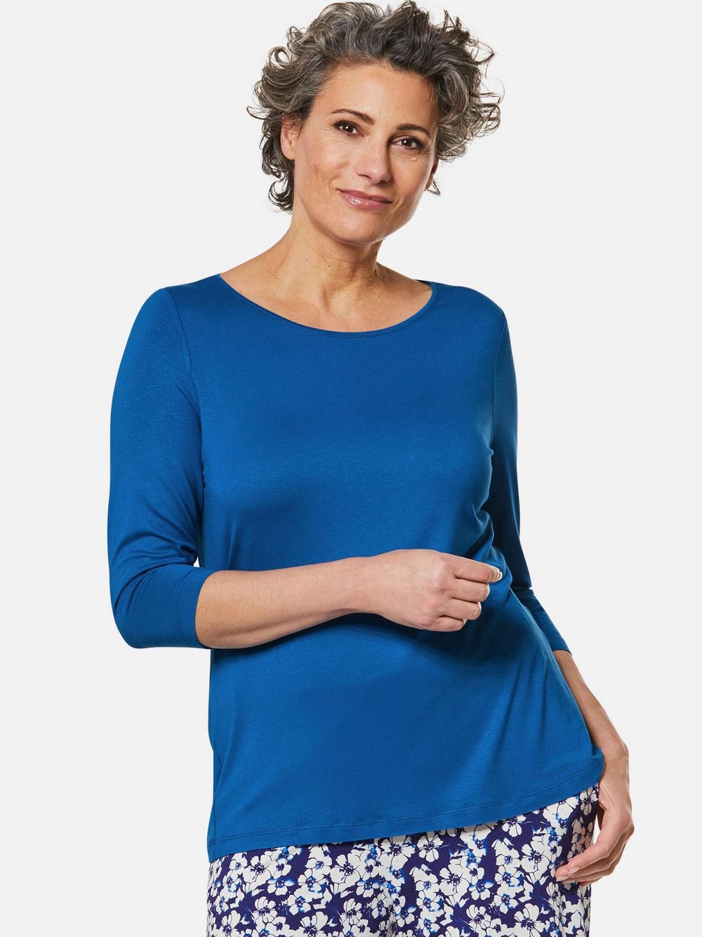 Goldner Shirt Damen Viskose blau, 42