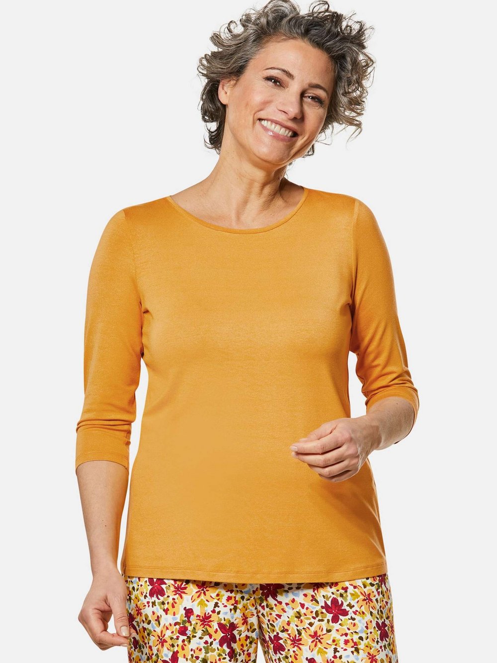 Goldner Shirt Damen Viskose gelb, 50