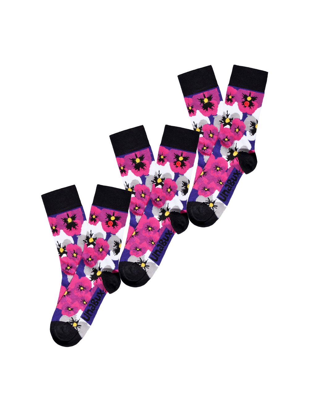 Unabux Freizeitsocken  Damen Jersey schwarz gemustert, 37-41