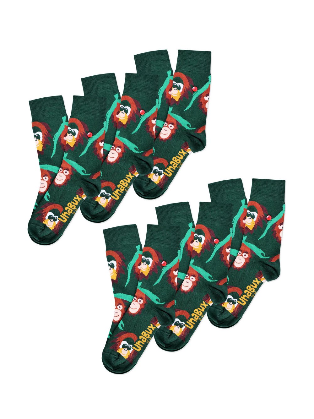 Unabux Freizeitsocken  Damen Jersey grün bedruckt, 42-46
