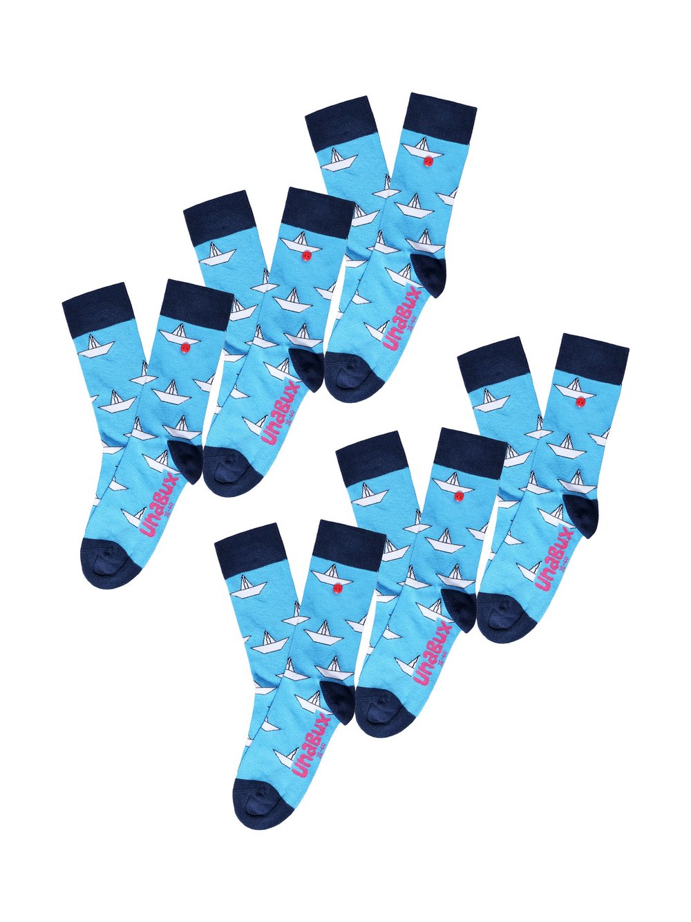 Unabux Freizeitsocken  Damen Jersey blau gemustert, 42-46
