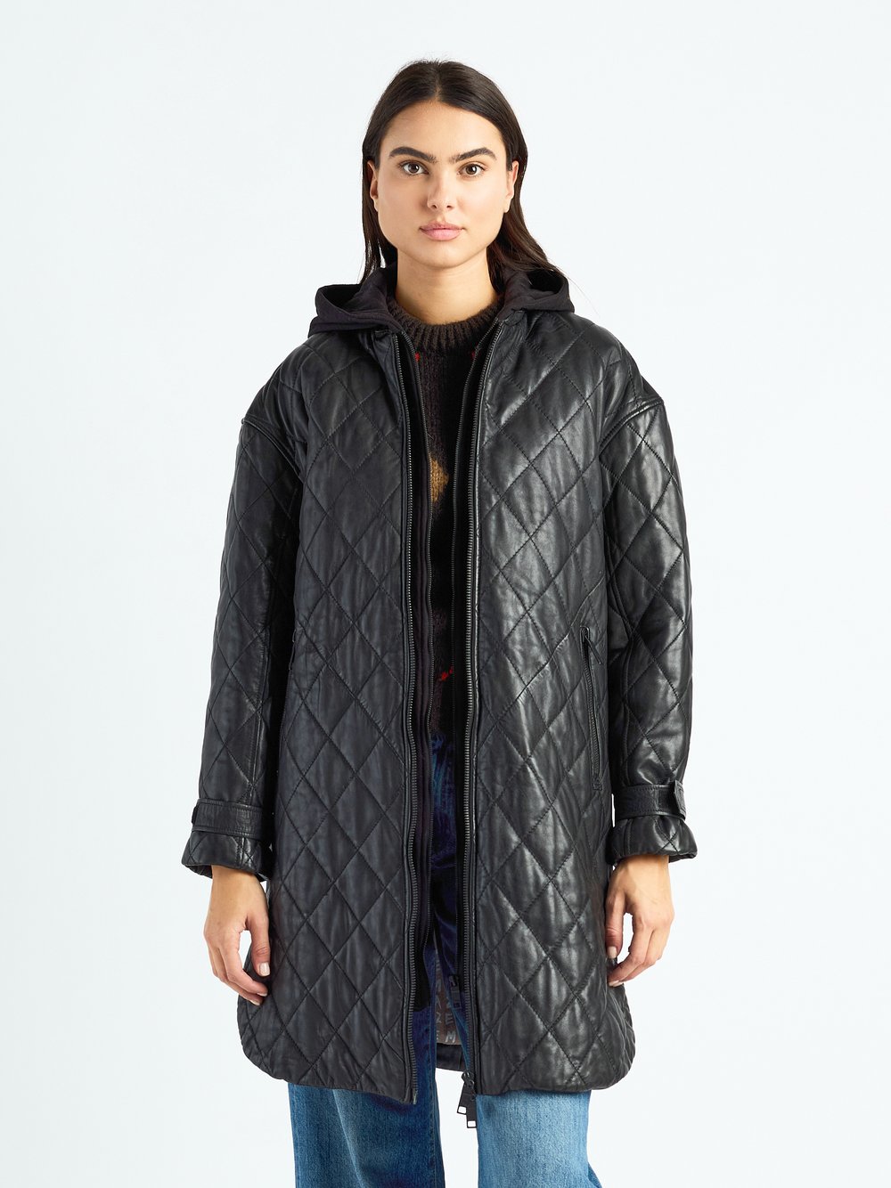 Thumbnail - Maze Ledermantel Damen schwarz, L