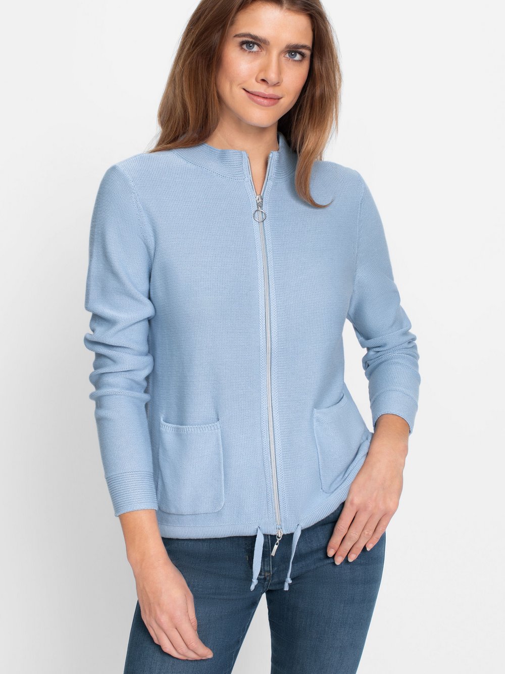 Olsen Cardigan Damen Baumwolle blau, 38