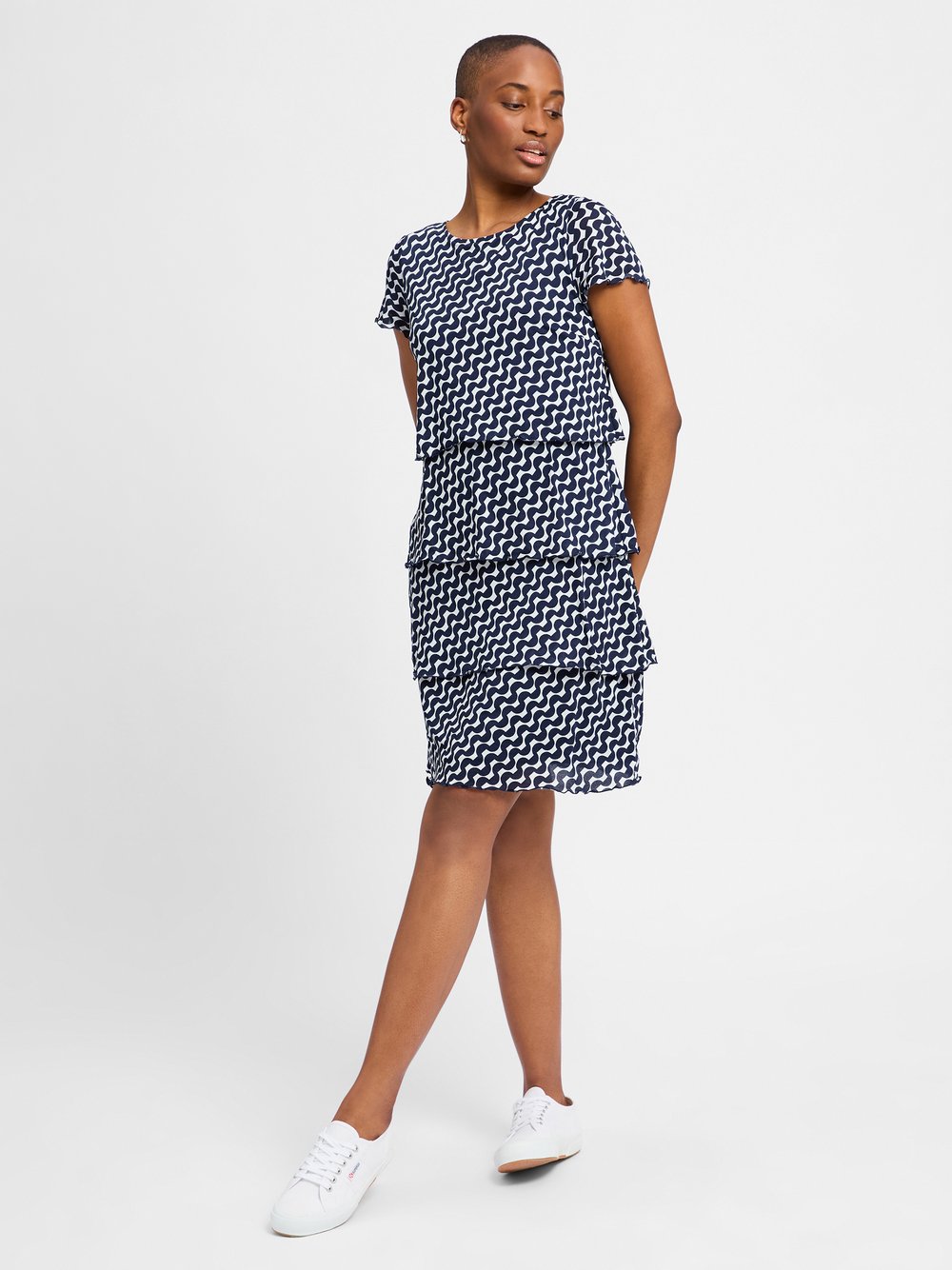 Betty Barclay Kleid Damen Polyamid blau gemustert, 40