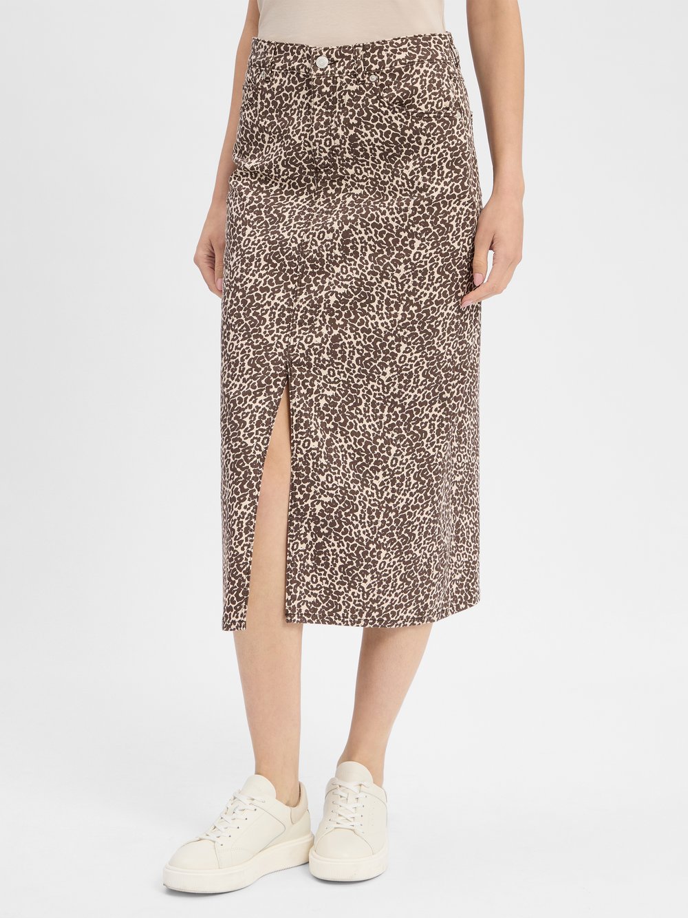 comma casual identity Midirock Damen Baumwolle mehrfarbig gemustert, 38