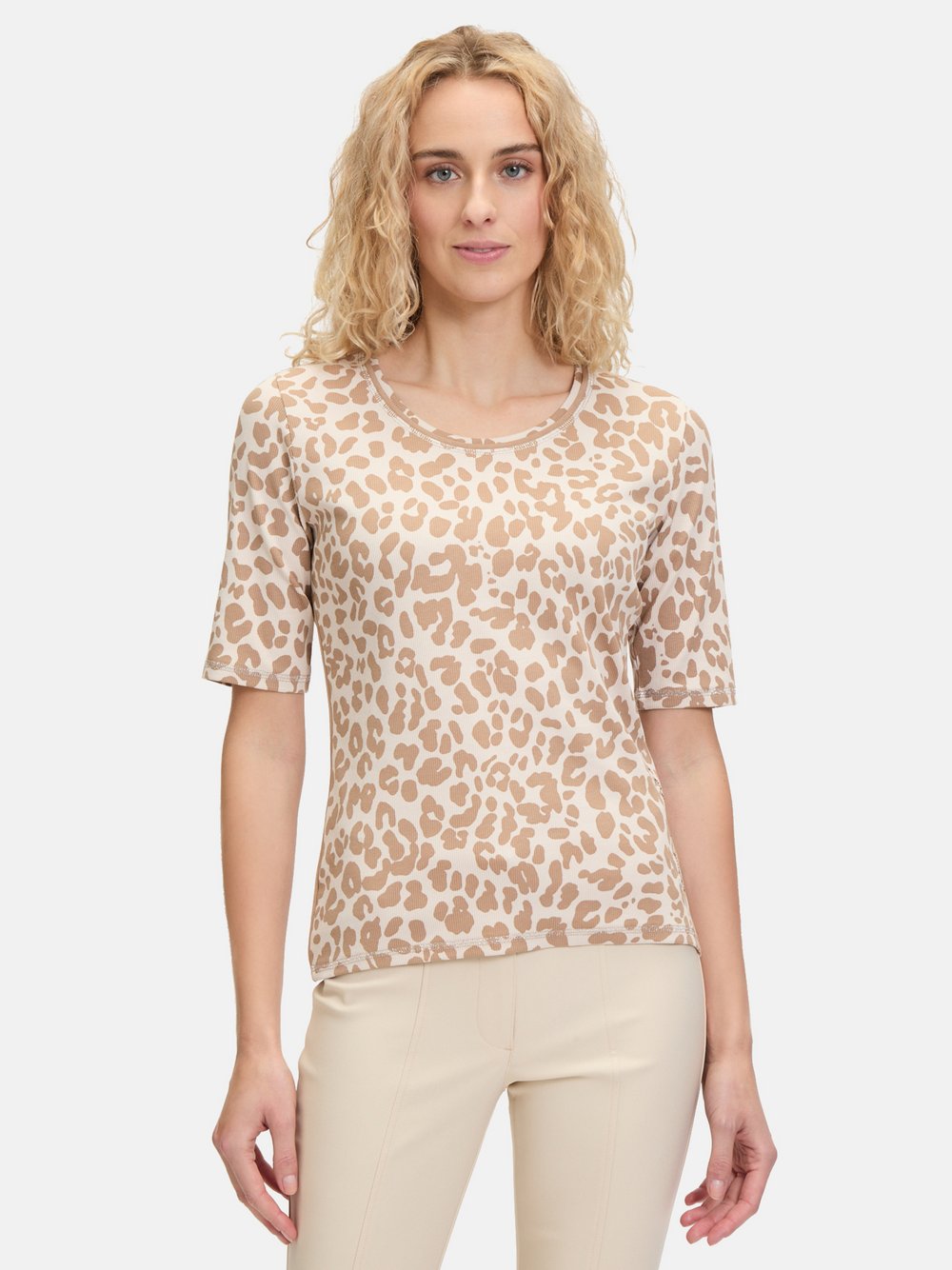 Betty Barclay Basic Shirt Damen Baumwolle beige gemustert, 40